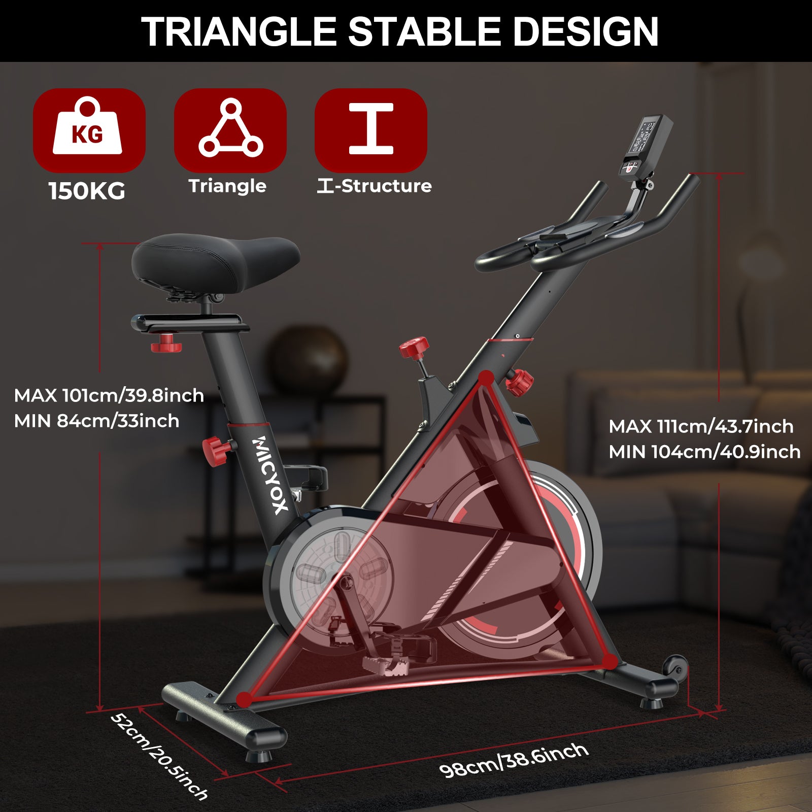Micyox MX619 Exercise Bike Magnetic Resistance Indoor Cycling Bike