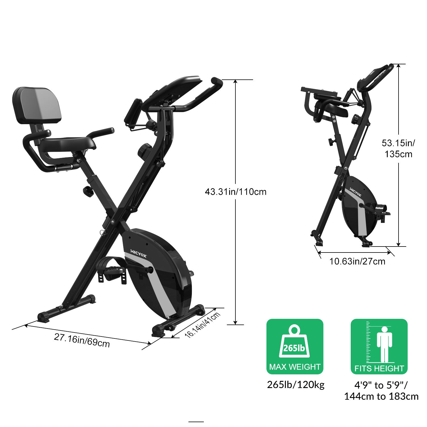 Lanos folding discount exercise bike youtube